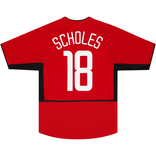2002 04 Manchester United Home Shirt Scholes 18 6 10 L