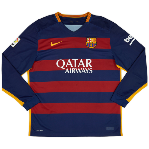 2015 16 Barcelona Home L S Shirt Neymar Jr 11 8 10 XL