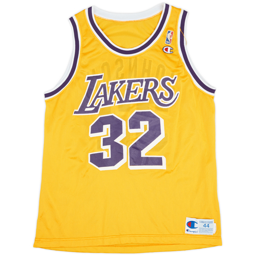 1991 LA Lakers Johnson #32 Champion Home Jersey (Very Good) L