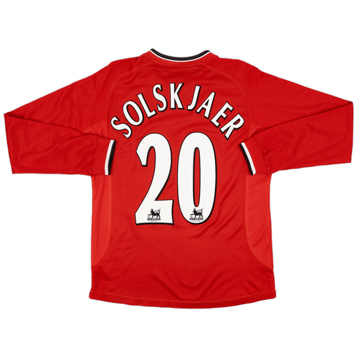 2000-02 Manchester United Home L/S Shirt Solskjaer#20 - 5/10 - (Y)