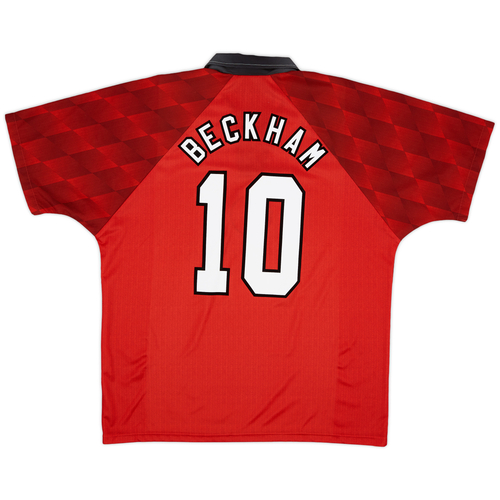 1996-98 Manchester United Home Shirt Beckham #10 - 8/10 - (XL)