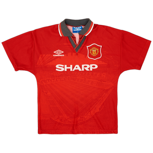 1994-96 Manchester United Home Shirt - 9/10 - (L.Boys)