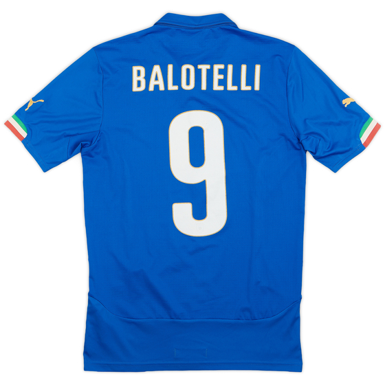 2014-15 Italy Home Shirt Balotelli #9 - 8/10 - (S)
