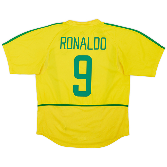 2002-04 Brazil Home Shirt Ronaldo #9 - 8/10 - (L)