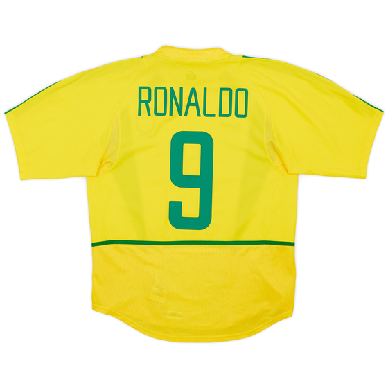 2002-04 Brazil Home Shirt Ronaldo #9 - 7/10 - (M)