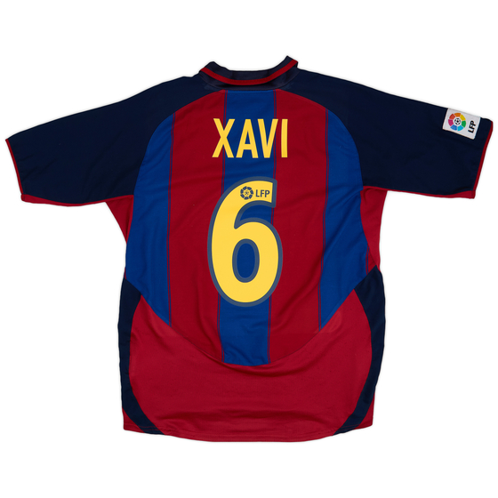 2003-04 Barcelona Home Shirt Xavi #6 - 8/10 - (M)