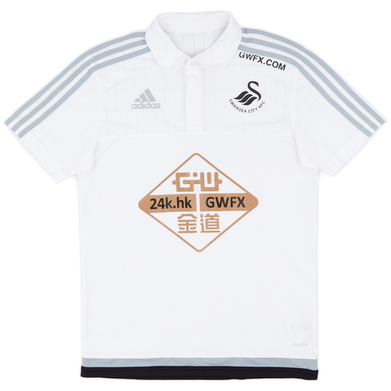 2015-16 Swansea adidas Polo Shirt - 8/10 - (S)