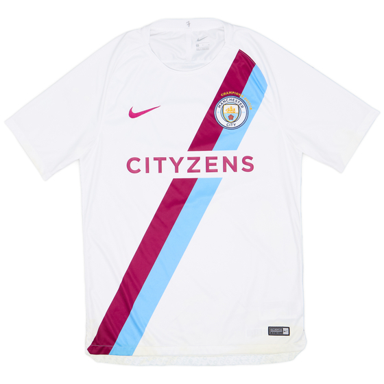 2017-18 Manchester City Player Issue 'Champions' Pre-Match Shirt #7 (Sterling)