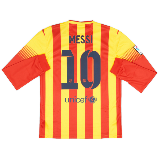 2013-15 Barcelona Away L/S Shirt Messi #10 (M)
