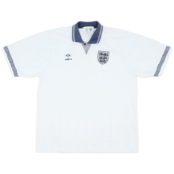 1990-92 England Home Shirt - 4/10 - (XL)