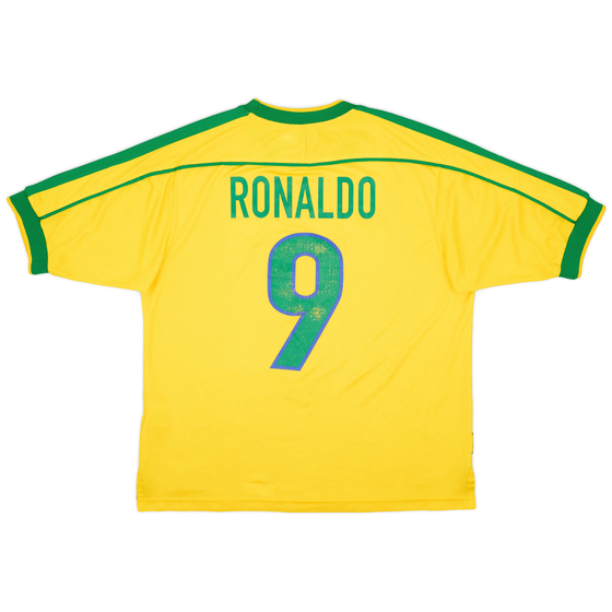 1998-00 Brazil Home Shirt Ronaldo #9 - 6/10 - (L)
