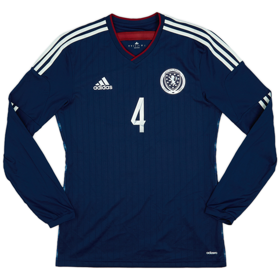 2014-15 Scotland Player Issue Home L/S Shirt #4 - 9/10 - (M)