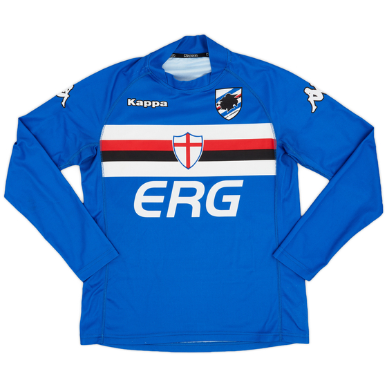 2008-09 Sampdoria Basic Home L/S Shirt - 9/10 - (L)