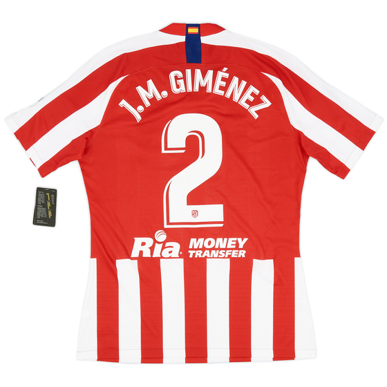 2019-20 Atletico Madrid Authentic Home Shirt J.M. Giménez #2 (L)
