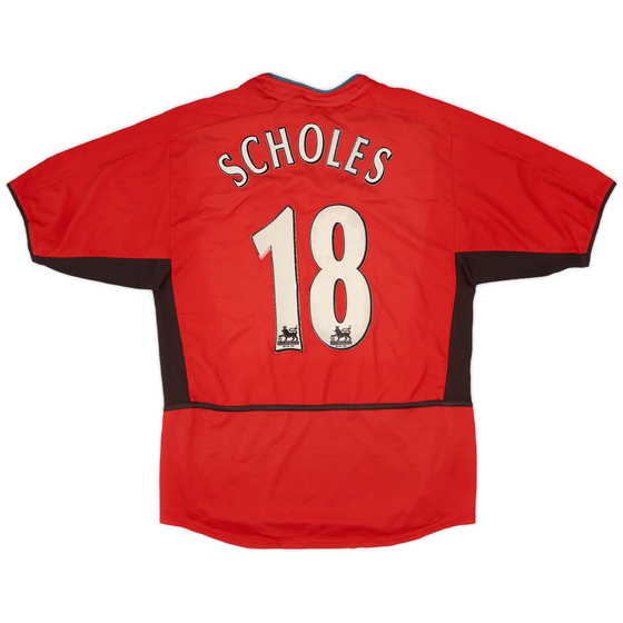 2002-04 Manchester United Home Shirt Scholes #18 - 5/10 - (M)