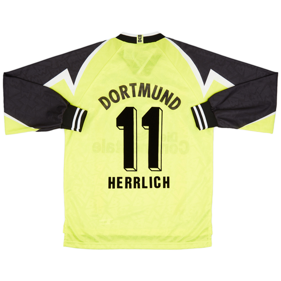 1995-96 Borussia Dortmund Home L/S Shirt Herrlich #11 - 10/10 - (L)