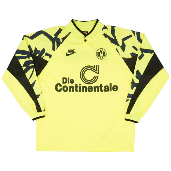 1991-92 Borussia Dortmund Home L/S Shirt - 9/10 - (XL)