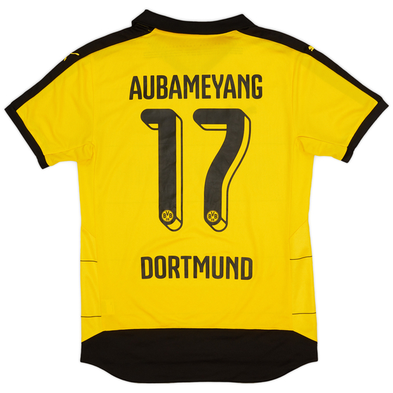 2015-16 Borussia Dortmund Home Shirt Aubameyang #17 - 8/10 - (S)