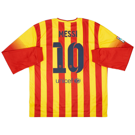 2013-15 Barcelona Away L/S Shirt Messi #10 - 8/10 - (XXL)