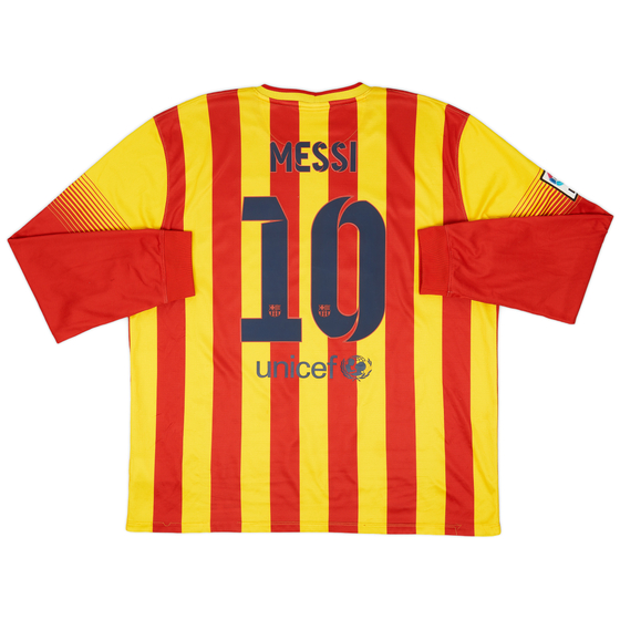 2013-15 Barcelona Away L/S Shirt Messi #10 - 7/10 - (XXL)