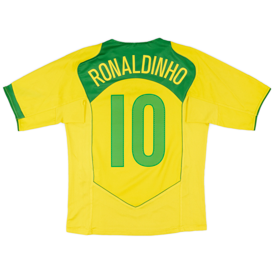 2004-06 Brazil Home Shirt Ronaldinho #10 - 8/10 - (S)