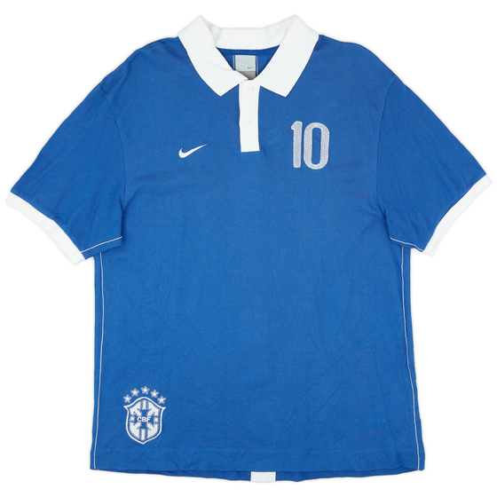 2002-03 Brazil Nike Polo Shirt #10 - 9/10 - (XL)