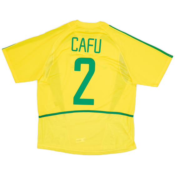 2002-04 Brazil Home Shirt Cafu #2 - 9/10 - (S)