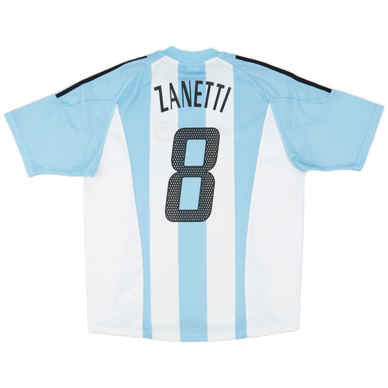 2002-04 Argentina Home Shirt Zanetti #8 - 8/10 - (L)