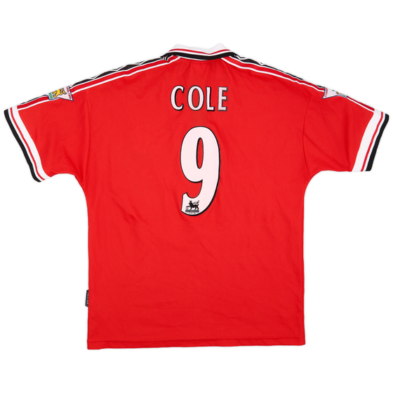1998-00 Manchester United Home Shirt Cole #9 - 7/10 - (M)