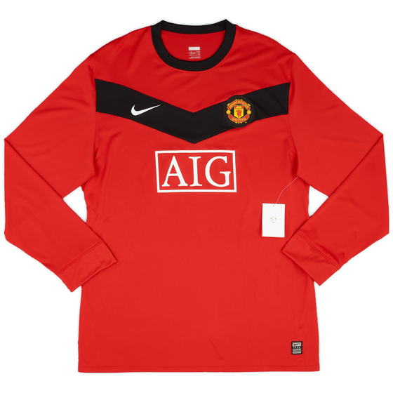 2009-10 Manchester United Player Issue Home European L/S Shirt (XXL)