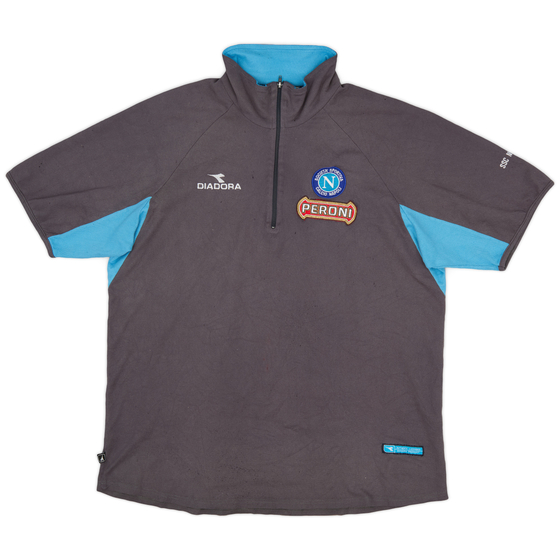 2000-01 Napoli Diadora 1/4 Zip Polo Shirt - 6/10 - (L)