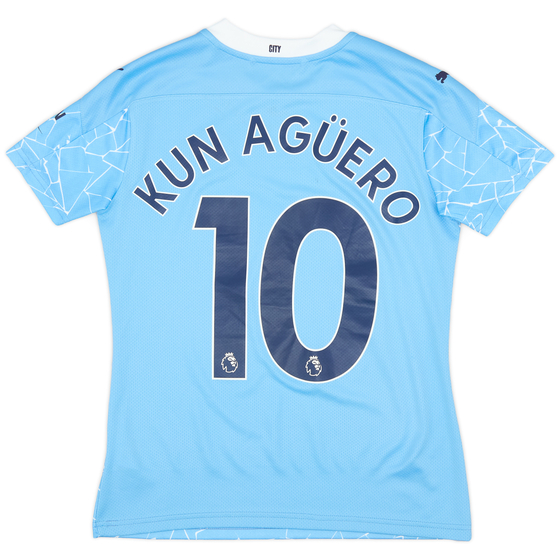 2020-21 Manchester City Home Shirt Kun Aguero #10 - 9/10 - (Women's S)