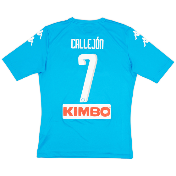 2016-17 Napoli Signed Home Shirt Callejón #7 - 9/10 - (L)