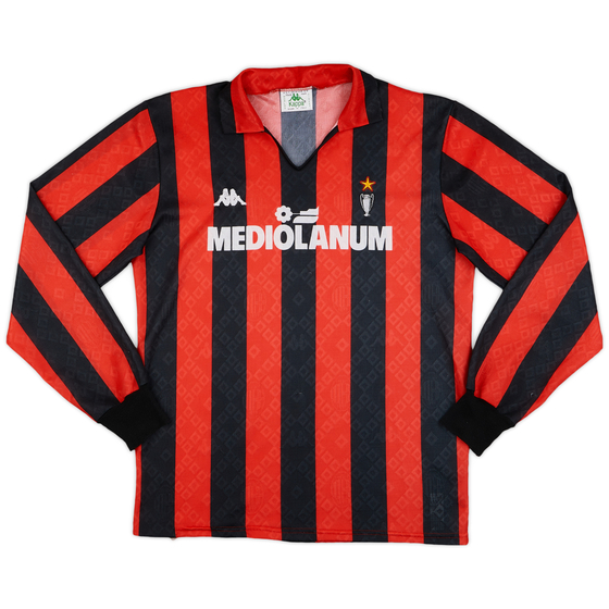 1989-90 AC Milan Home L/S Shirt - 9/10 - (L)