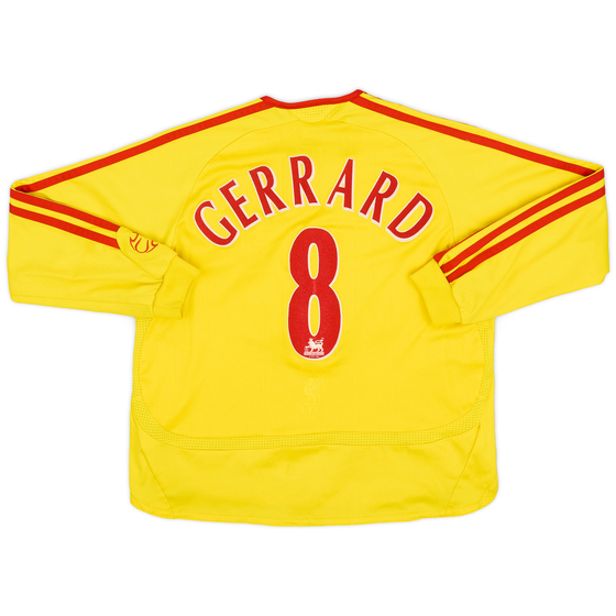 2006-07 Liverpool Away L/S Shirt Gerrard #8 - 7/10 - (S.Boys)