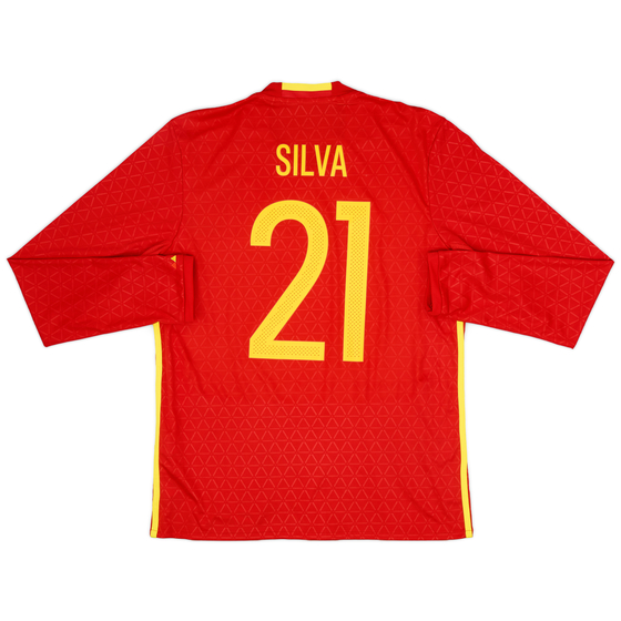 2016-17 Spain Home L/S Shirt Silva #21 - 9/10 - (M)