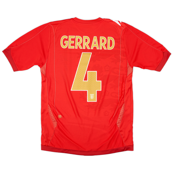 2006-08 England Away Shirt Gerrard #4 - 6/10 - (M)