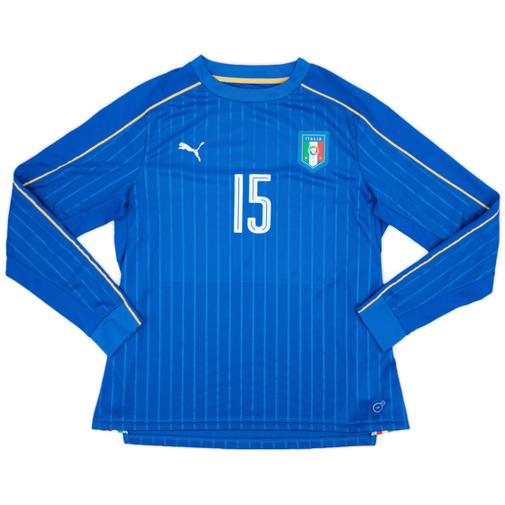 2016-17 Italy Player Issue Home L/S Shirt #15 - 9/10 - (Women's XL)