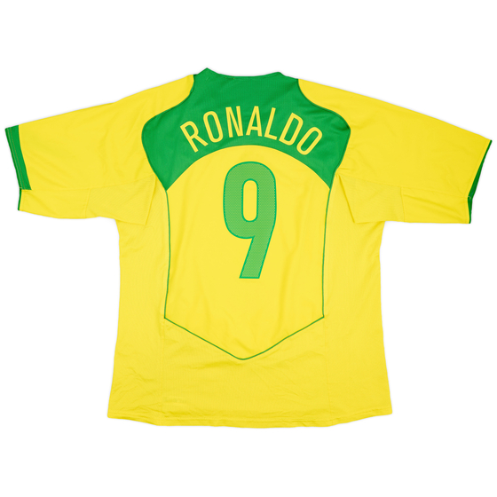 2004-06 Brazil Home Shirt Ronaldo #9 - 7/10 - (XL)