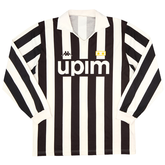 1989-90 Juventus Basic Home L/S Shirt - 7/10 - (L)