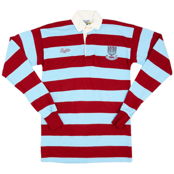 1990-92 West Ham Bukta Rugby Polo L/S Shirt - 7/10 - (M)