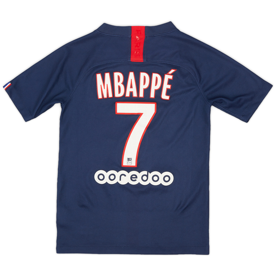 2019-20 Paris Saint-Germain Home Shirt Mbappe #7 - 8/10 - (S.Boys)