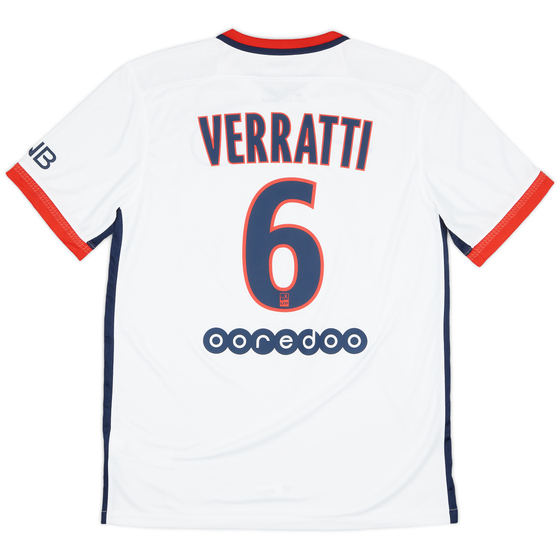 2015-16 Paris Saint-Germain Away Shirt Verratti #6 - 9/10 - (M)