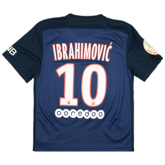 2015-16 Paris Saint-Germain Home Shirt Ibrahimovic #10 - 9/10 - (S)
