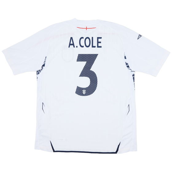 2007-09 England Home Shirt A.Cole #3 - 7/10 - (XL)