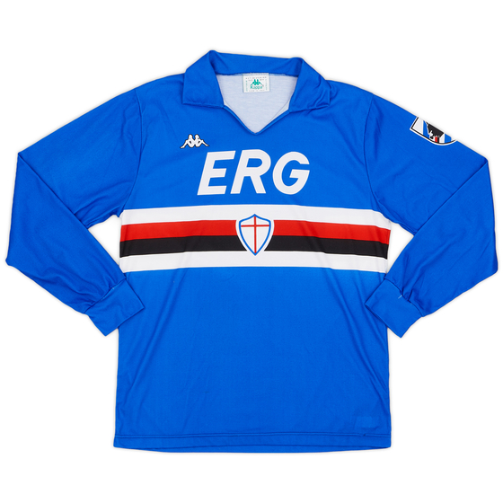 1989-90 Sampdoria Home L/S Shirt - 9/10 - (L)