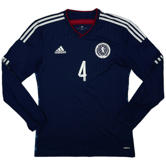 2014-15 Scotland Player Issue Home L/S Shirt #4 - 10/10 - (M)
