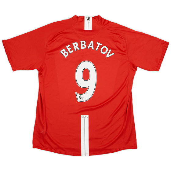 2007-09 Manchester United Home Shirt Berbatov #9 - 9/10 - (L)