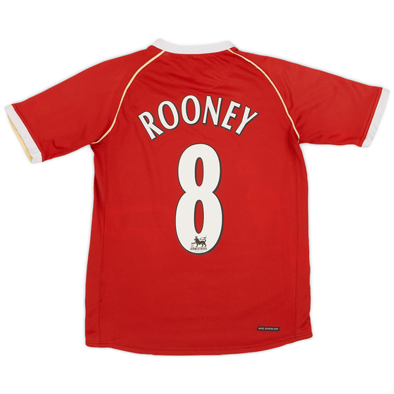 2006-07 Manchester United Home Shirt Rooney #8 - 8/10 - (L.Boys)