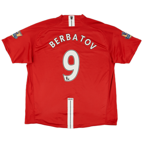 2007-09 Manchester United Home Shirt Berbatov #9 - 8/10 - (XXL)